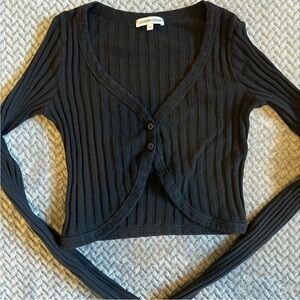 Cotton Citizen Black Long Sleeve Crop Top